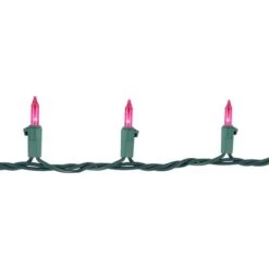 Northlight 100ct. Mini Christmas String Lights With Green Wire Pink 25 Northlight 100ct. Mini Christmas String Lights With Green Wire Pink -Northlight Shop D676205S 15