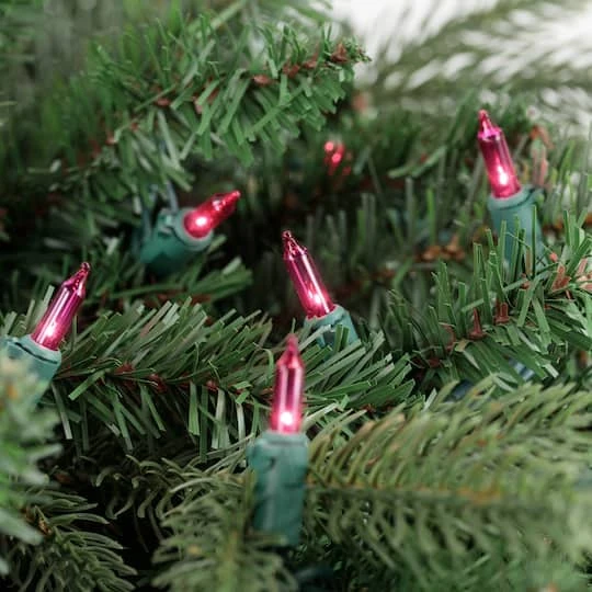 Northlight 100ct. Mini Christmas String Lights With Green Wire Pink 8 Northlight 100ct. Mini Christmas String Lights With Green Wire Pink - Image 6
