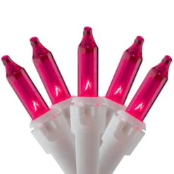 Northlight 50ct. Mini Christmas String Lights With White Wire Pink 12 Northlight 50ct. Mini Christmas String Lights With White Wire Pink -Northlight Shop D676206S 1 1