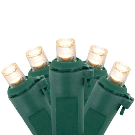 Northlight 100ct. Warm White LED Wide Angle Christmas Lights Set With Green Wire 6 Northlight 100ct. Warm White LED Wide Angle Christmas Lights Set With Green Wire - Image 4