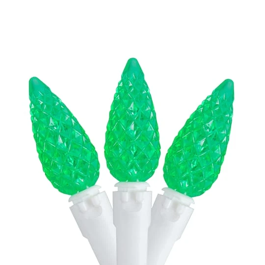 Northlight 70ct. Green Faceted LED C6 Christmas Light Set 3 Northlight 70ct. Green Faceted LED C6 Christmas Light Set