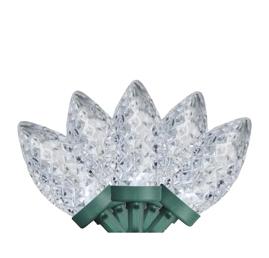 Northlight 100ct. Faceted LED C9 Christmas String Lights Pure White 5 Northlight 100ct. Faceted LED C9 Christmas String Lights Pure White - Image 3