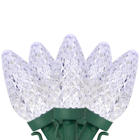 Northlight 100ct. Faceted LED C9 Christmas String Lights Pure White 8 Northlight 100ct. Faceted LED C9 Christmas String Lights Pure White - Image 6