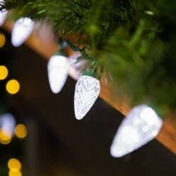 Northlight 100ct. Faceted LED C9 Christmas String Lights Pure White 19 Northlight 100ct. Faceted LED C9 Christmas String Lights Pure White -Northlight Shop D676257S 12