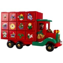 Northlight 14" Red Children Advent Calendar Storage Truck Christmas Décor -Northlight Shop D676277S 1 1