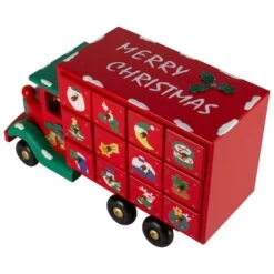Northlight 14" Red Children Advent Calendar Storage Truck Christmas Décor -Northlight Shop D676277S 3