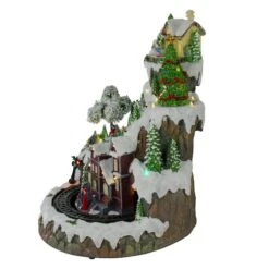 Northlight 17" White LED Lighted & Animated Christmas Village With Moving Train 12 Northlight 17" White LED Lighted & Animated Christmas Village With Moving Train -Northlight Shop D676293S 4
