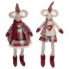 Northlight 17" Boy & Girl Sitting Plush Christmas Mice Figure Set 1 Northlight 17" Boy & Girl Sitting Plush Christmas Mice Figure Set -Northlight Shop D676299S 1