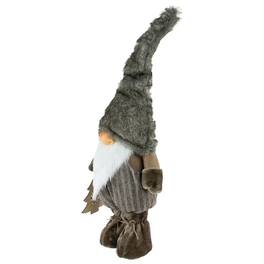 Northlight 33" Gray & White Woodland Gnome With Striped Pants Christmas Figurine 5 Northlight 33" Gray & White Woodland Gnome With Striped Pants Christmas Figurine - Image 3