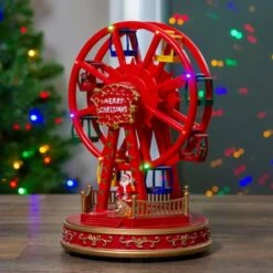 Northlight 11" Red & Gold LED Musical Rotating Christmas Ferris Wheel 11 Northlight 11" Red & Gold LED Musical Rotating Christmas Ferris Wheel -Northlight Shop D676305S 2