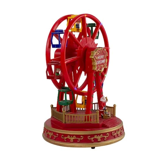 Northlight 11" Red & Gold LED Musical Rotating Christmas Ferris Wheel 6 Northlight 11" Red & Gold LED Musical Rotating Christmas Ferris Wheel - Image 4