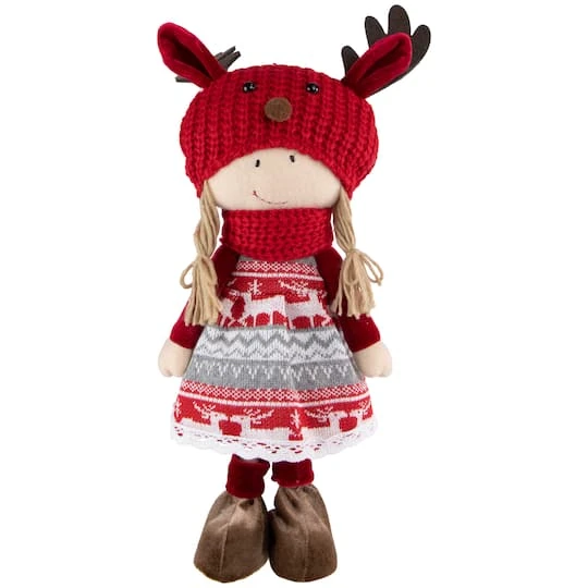 Northlight 16'' Little Nordic Girl In Moose Antler Hat Christmas Figure 4 Northlight 16'' Little Nordic Girl In Moose Antler Hat Christmas Figure - Image 2
