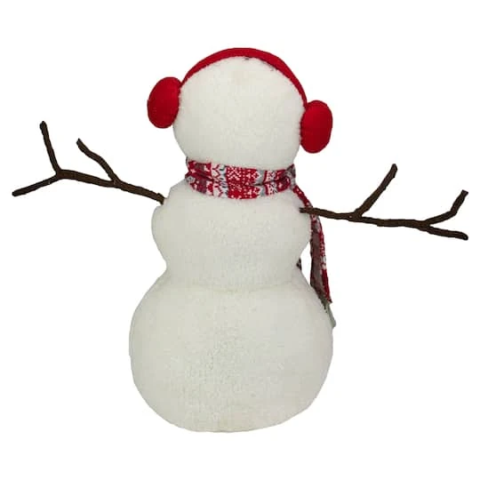 Northlight 21.5'' White And Red Snowflake Sherpa Plush Snowman Christmas Decoration 8 Northlight 21.5'' White And Red Snowflake Sherpa Plush Snowman Christmas Decoration - Image 6