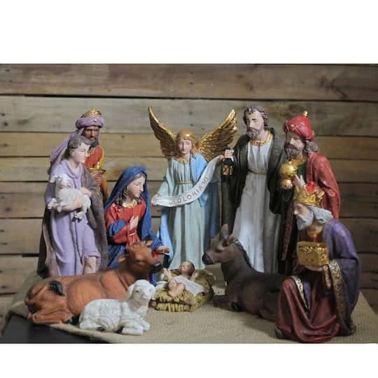 Northlight Blue And Red Christmas Nativity Figurine Set 6 Northlight Blue And Red Christmas Nativity Figurine Set - Image 4