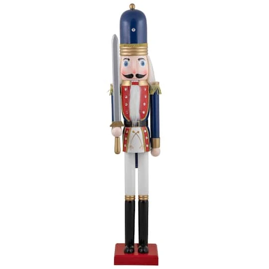 Northlight 48.25'' Blue And White Christmas Nutcracker Soldier With Sword Decoration 8 Northlight 48.25'' Blue And White Christmas Nutcracker Soldier With Sword Decoration - Image 6