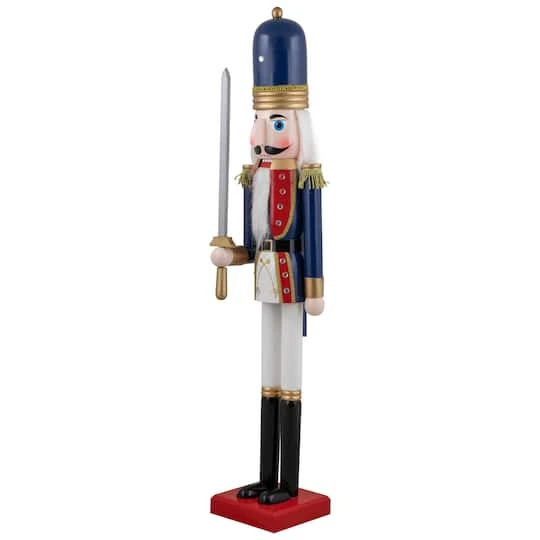 Northlight 48.25'' Blue And White Christmas Nutcracker Soldier With Sword Decoration 10 Northlight 48.25'' Blue And White Christmas Nutcracker Soldier With Sword Decoration - Image 8