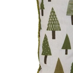 Northlight Forest Green Tree Print Rustic Woodland Decorative Christmas Throw Pillow -Northlight Shop D676332S 3