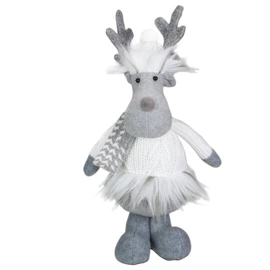 Northlight 12.5'' Gray And White Standing Moose Tabletop Christmas Decoration 4 Northlight 12.5'' Gray And White Standing Moose Tabletop Christmas Decoration - Image 2