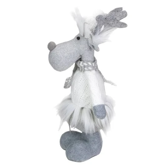 Northlight 12.5'' Gray And White Standing Moose Tabletop Christmas Decoration 6 Northlight 12.5'' Gray And White Standing Moose Tabletop Christmas Decoration - Image 4