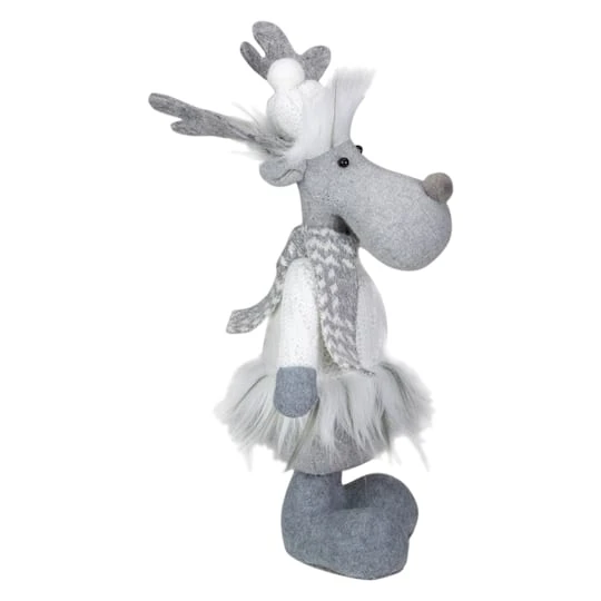 Northlight 12.5'' Gray And White Standing Moose Tabletop Christmas Decoration 7 Northlight 12.5'' Gray And White Standing Moose Tabletop Christmas Decoration - Image 5