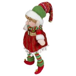 Northlight 14'' Red And Green Plush Jingle Bell Girl Elf Christmas Figure 12 Northlight 14'' Red And Green Plush Jingle Bell Girl Elf Christmas Figure -Northlight Shop D676334S 4