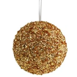 Northlight 6" Gold Glitter Christmas Ball Ornament 7 Northlight 6" Gold Glitter Christmas Ball Ornament -Northlight Shop D676467S 1 1