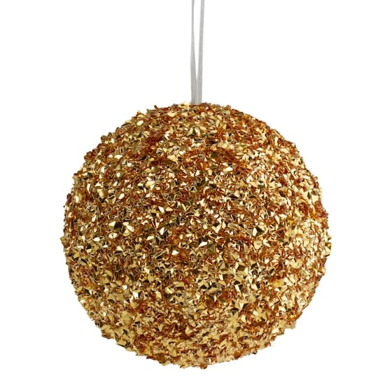 Northlight 6" Gold Glitter Christmas Ball Ornament 3 Northlight 6" Gold Glitter Christmas Ball Ornament