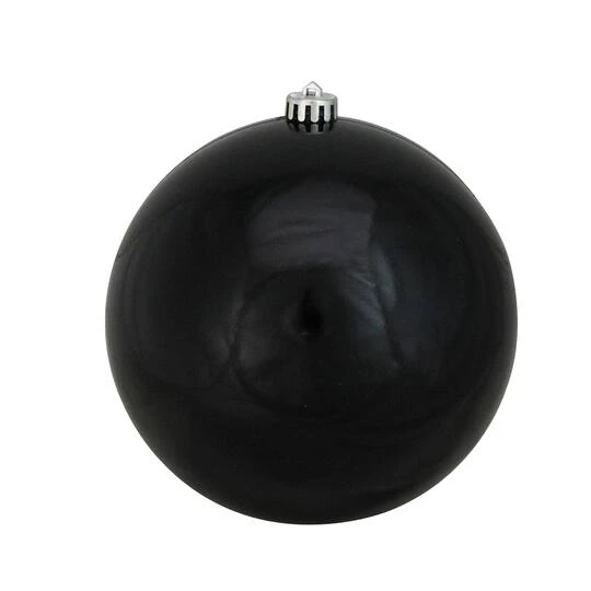 Northlight 8" Shiny Jet Black Shatterproof Christmas Ball Ornament 3 Northlight 8" Shiny Jet Black Shatterproof Christmas Ball Ornament