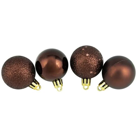 Northlight 96ct. 1.5" 4-Finish Mocha Brown Shatterproof Ball Ornaments 6 Northlight 96ct. 1.5" 4-Finish Mocha Brown Shatterproof Ball Ornaments - Image 4