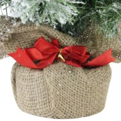 Northlight 18" Unlit Flocked Pine Artificial Christmas Tree In Burlap Base -Northlight Shop D676640S 5