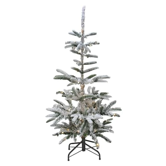 Northlight 6.5ft. Pre-Lit Flocked Nordmann Fir Artificial Christmas Tree, Warm White LED Lights 4 Northlight 6.5ft. Pre-Lit Flocked Nordmann Fir Artificial Christmas Tree, Warm White LED Lights - Image 2