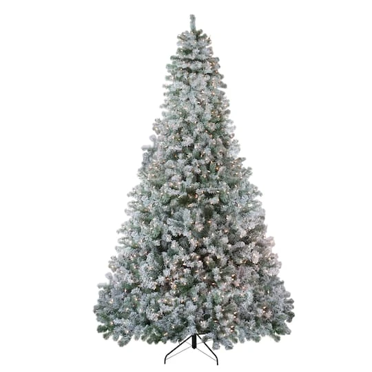 Northlight 9ft. Pre-Lit Flocked Winema Pine Artificial Christmas Tree, Clear Lights 4 Northlight 9ft. Pre-Lit Flocked Winema Pine Artificial Christmas Tree, Clear Lights - Image 2