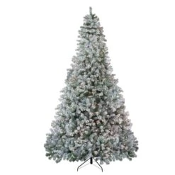 Northlight 9ft. Pre-Lit Flocked Winema Pine Artificial Christmas Tree, Clear Lights