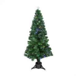 Northlight 6ft. Pre-Lit Fiber Optic Artificial Christmas Tree With Star Tree Topper And Pot, LED Color-Changing Lights -Northlight Shop D676666S 1 1