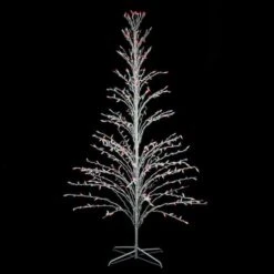 Northlight 4ft. Pre-Lit White Cascade Twig Outdoor Artificial Christmas Tree, Multicolor Lights -Northlight Shop D676675S 2
