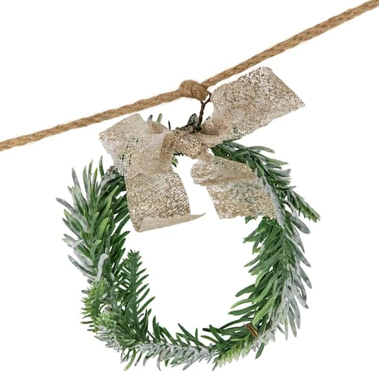 Northlight 4.75ft. Snowflake & Frosted Pine With Wooden Beads Christmas Garland 8 Northlight 4.75ft. Snowflake & Frosted Pine With Wooden Beads Christmas Garland - Image 6