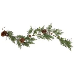 Northlight 5ft. Pine & Blueberry With Pinecones Christmas Garland