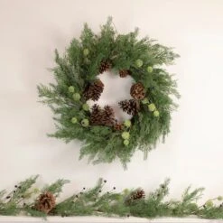 Northlight 5ft. Pine & Blueberry With Pinecones Christmas Garland -Northlight Shop D676710S 2