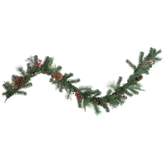 Northlight 6ft. Pre-Lit Decorated Pine Cone & Berries Christmas Garland 3 Northlight 6ft. Pre-Lit Decorated Pine Cone & Berries Christmas Garland
