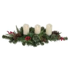 Northlight 32" Decorated Artificial Pine Christmas Candle Holder Centerpiece 8 Northlight 32" Decorated Artificial Pine Christmas Candle Holder Centerpiece -Northlight Shop D676737S 1 1