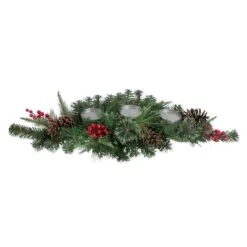 Northlight 32" Decorated Artificial Pine Christmas Candle Holder Centerpiece 9 Northlight 32" Decorated Artificial Pine Christmas Candle Holder Centerpiece -Northlight Shop D676737S 2