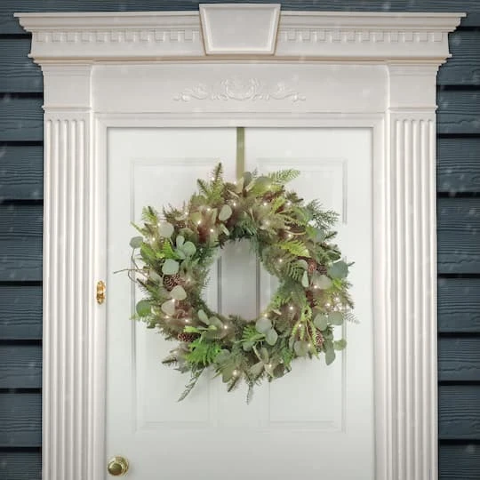 First Traditions™ 30'' Pre-Lit Artificial North Conway Wreath With Glittery Cones And Eucalyptus 5 First Traditions™ 30'' Pre-Lit Artificial North Conway Wreath With Glittery Cones And Eucalyptus - Image 3