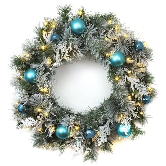 24" Pre-lit LED Tinkham Pine Wreath 4 24" Pre-lit LED Tinkham Pine Wreath - Image 2