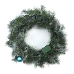 24" Pre-lit LED Tinkham Pine Wreath 14 24" Pre-lit LED Tinkham Pine Wreath -Northlight Shop D677544S 14