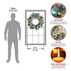 24" Pre-lit LED Tinkham Pine Wreath 16 24" Pre-lit LED Tinkham Pine Wreath -Northlight Shop D677544S 16