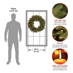 Crestwood® 24" LED Spruce Wreath 14 Crestwood® 24" LED Spruce Wreath -Northlight Shop D677550S 15
