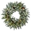 30" LED Snowy Morgan Spruce Wreath 2 30" LED Snowy Morgan Spruce Wreath -Northlight Shop D677557S 1