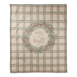 Merry & Bright Plaid Coral Fleece Blanket -Northlight Shop D679536S 11 1
