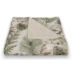 Pinecones & Greenery On White Coral Fleece Blanket 8 Pinecones & Greenery On White Coral Fleece Blanket -Northlight Shop D679539S 12