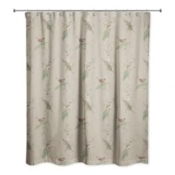 Pine & Birds On Brown Shower Curtain -Northlight Shop D679557S 12